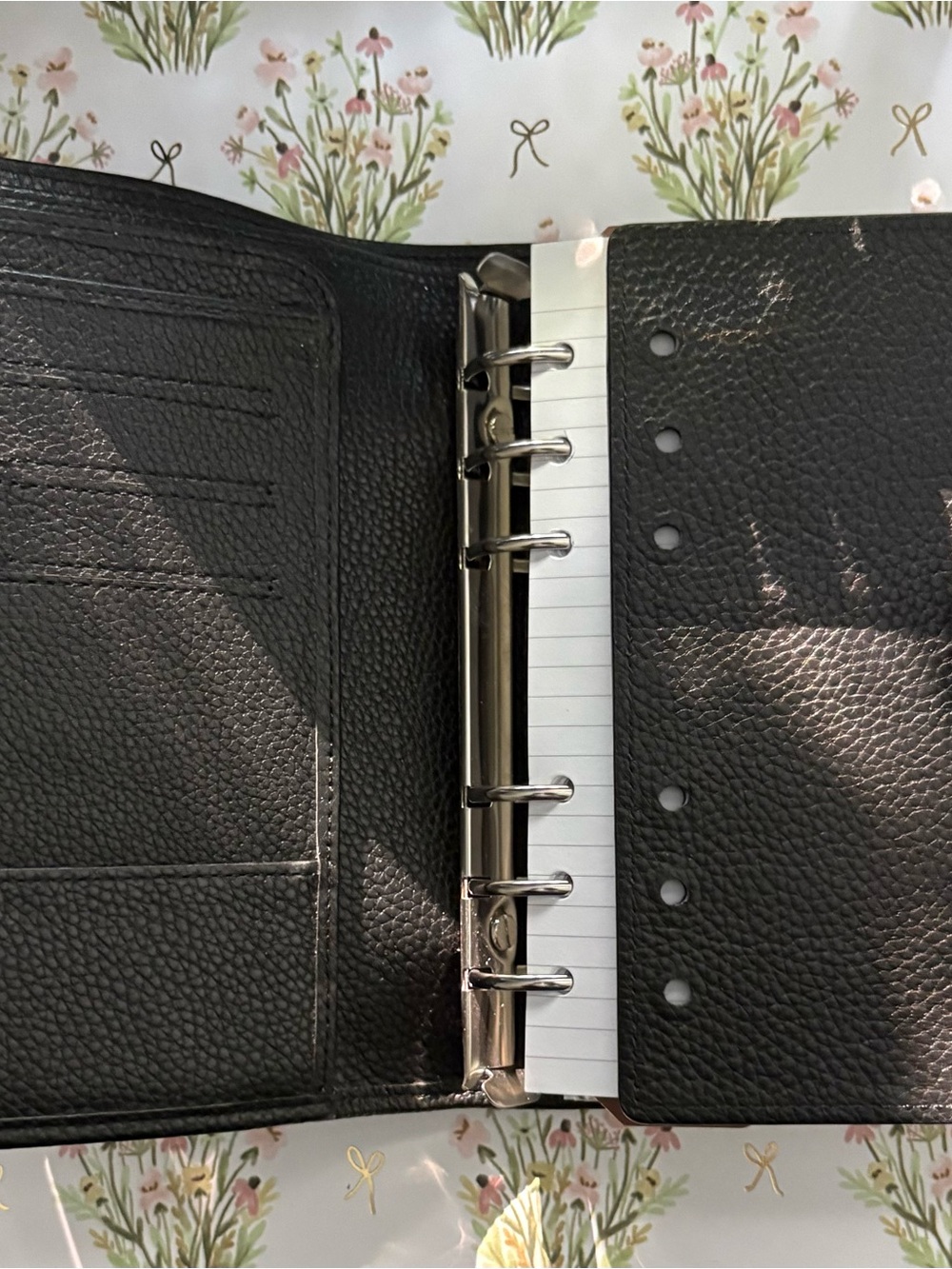 Black Leather Snap-Closure Personal Planner - Picture 2 of 4